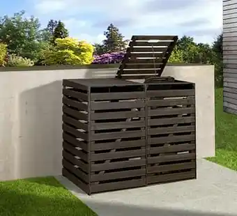 Brico Weka kast voor 2 afvalcontainers bruin aanbieding