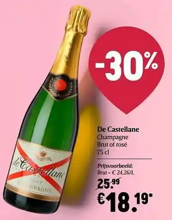 Delhaize De castellane champagne brut of rosé aanbieding