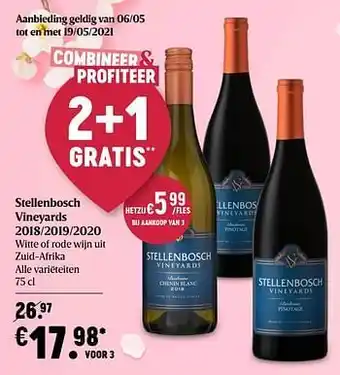 Delhaize Stellenbosch vineyards 2018-2019-2020 aanbieding