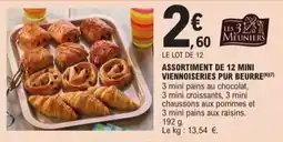 E.Leclerc Assortiment de 12 mini viennoiseries pur beurre aanbieding