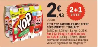 E.Leclerc P'tit yop parfum fraise offre découverte Yoplait aanbieding