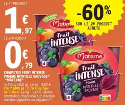 E.Leclerc Compotes Fruit Intense Pomme Myrtille Sauvage Materne aanbieding