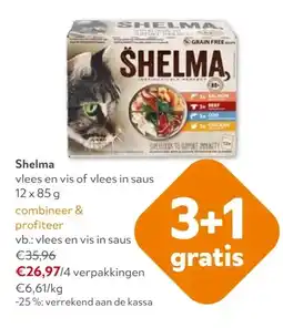 OKay Shelma vlees en vis of vlees in saus 12 x 85 g aanbieding