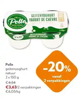 OKay Polle geitenyoghurt natuur 2 x 150 g aanbieding
