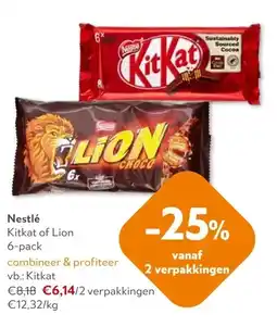 OKay Nestlé Kitkat of Lion 6-pack aanbieding