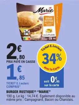 E.Leclerc Burger Rustique Marie aanbieding