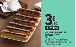 E.Leclerc 6 éclairs fondant au chocolat aanbieding