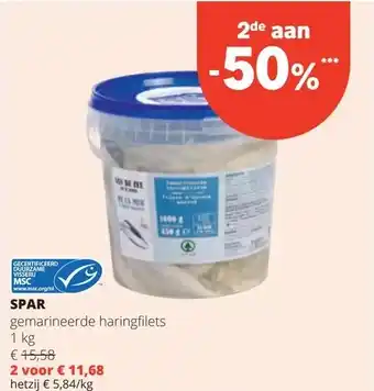 Spar SPAR gemarineerde haringfilets 1 kg aanbieding