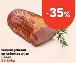 Spar varkensgebraad op Ardeense wijze aanbieding