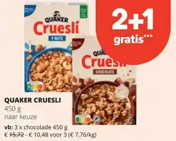 Spar QUAKER CRUESLI aanbieding