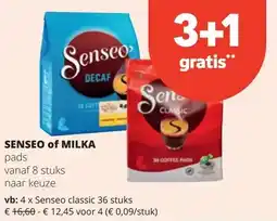 Spar SENSEO of MILKA aanbieding