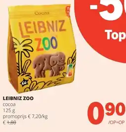 Spar LEIBNIZ ZOO cocoa 125 g aanbieding