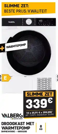 Electro Depot DROOGKAST MET WARMTEPOMP aanbieding