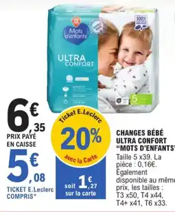 E.Leclerc Changes bébé ultra confort mots d'enfants aanbieding