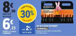 E.Leclerc Lot de 8 piles optimum duracell aanbieding