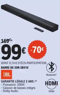 E.Leclerc JBL barre de son SB510 aanbieding
