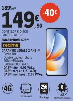 E.Leclerc Smartphone C71 realme aanbieding