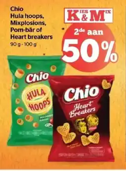 Spar Chio hula hoops mixplosions pom-bär of heart breakers aanbieding