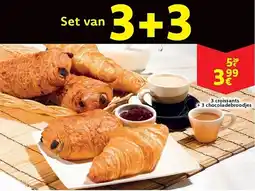 Cora 3 croissants +3 chocoladebroodjes aanbieding