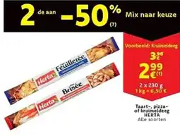 Cora Taart pizza of kruimeldeeg herta aanbieding