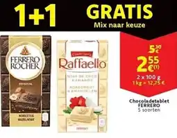 Cora Chocoladetablet ferrero aanbieding