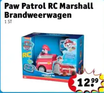 Kruidvat Paw Patrol RC Marshall Brandweerwagen aanbieding