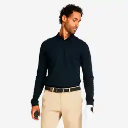 Decathlon Golfpolo met lange mouwen voor heren MW500 zwart aanbieding