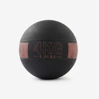 Decathlon Medicine ball 4 kg rubber sepia aanbieding