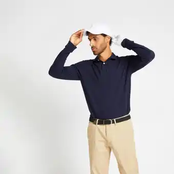 Decathlon Golfpolo lange mouwen heren MW500 marineblauw aanbieding