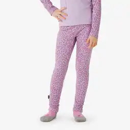 Decathlon Thermobroek voor skiën kinderen BL 500 roze luipaarddessin aanbieding