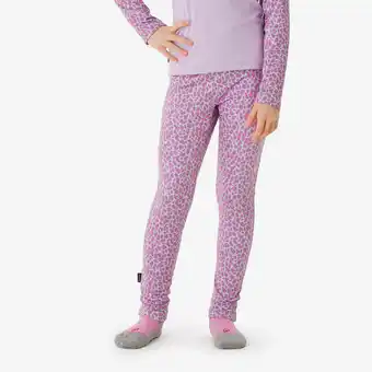 Decathlon Thermobroek voor skiën kinderen BL 500 roze luipaarddessin aanbieding