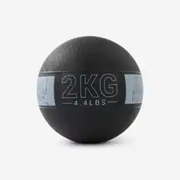 Decathlon Medicine ball 2 kg rubber zwart grijs aanbieding