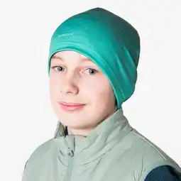 Decathlon Waterafstotende hardloopmuts voor kinderen Dry+ turquoise aanbieding