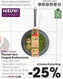Hanos Select Cuisine Pannen Eco Forged Professional aanbieding