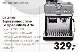 Hanos De'Longhi Espressomachine La Specialista Arte aanbieding