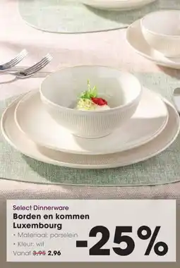 Hanos Select Dinnerware Borden en kommen Luxembourg aanbieding