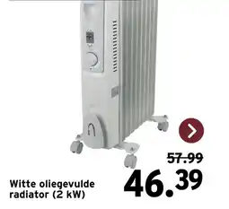 GAMMA Witte oliegevulde radiator (2 kW) aanbieding
