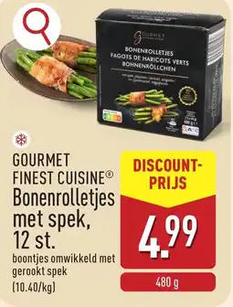 ALDI Gourmet finest cuisine bonenrolletjes met spek aanbieding