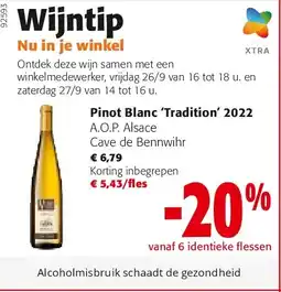 Colruyt Pinot Blanc ‘Tradition’ 2022 aanbieding