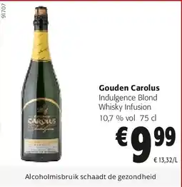 Colruyt Gouden Carolus Indulgence Blond Whisky Infusion 10,7 % vol 75 cl aanbieding