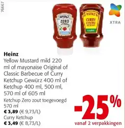 Colruyt Heinz Ketchup Zero zout toegevoegd 570 ml aanbieding