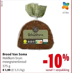Colruyt Brood Van Soma Waldkorn bruin meergranenbrood 375 g aanbieding