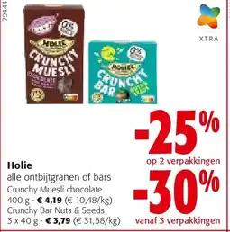 Colruyt Holie Crunchy Muesli chocolate 400 g aanbieding