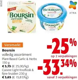 Colruyt Boursin volledig assortiment Plant-Based Garlic & Herbs 150 g aanbieding