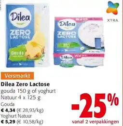Colruyt Dilea Zero Lactose gouda 150 g aanbieding