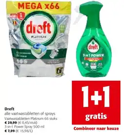 Colruyt Dreft Vaatwastabletten Platinum 66 stuks aanbieding