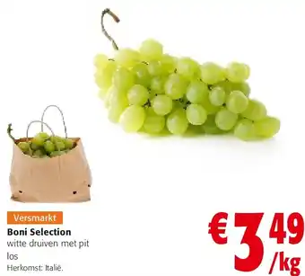 Colruyt Boni Selection witte druiven met pit aanbieding