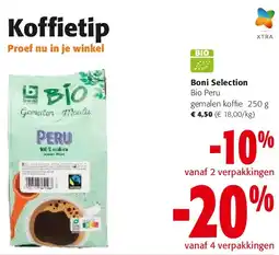 Colruyt Boni Selection Bio Peru gemalen koffie 250 g aanbieding