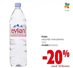 Colruyt Evian natuurlijk mineraalwater 1,5 L aanbieding