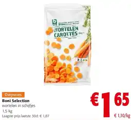 Colruyt Boni Selection wortelen in schijfjes aanbieding